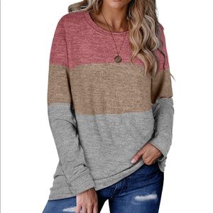 Long Sleeve ColorBlock Sweater Size Small